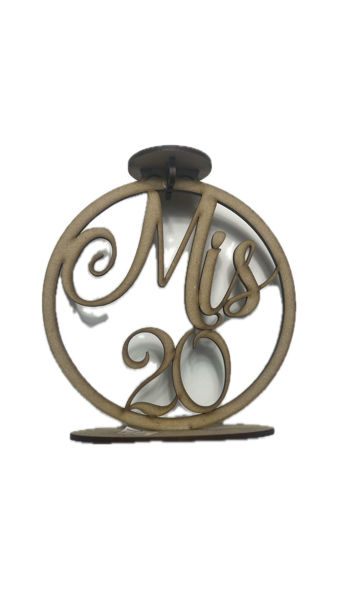 Imagen de Porta Vela Circulo Mdf