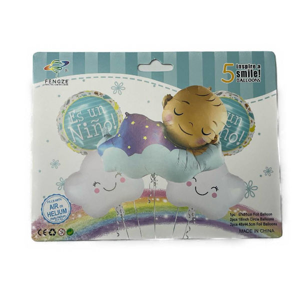 Imagen de Set   5 Globos Metalizados Bebé en Nube