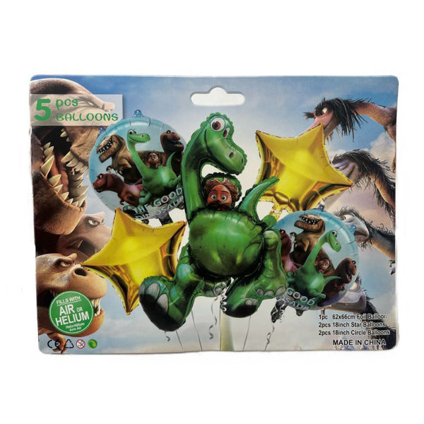 Imagen de Set   5 Globos Metalizados Dinosaurio