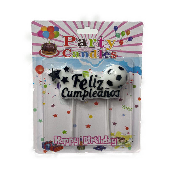 Imagen de Vela 2 Pinchos Feliz Cumpleaños con Pelota