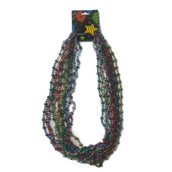Imagen de Collar Perlas Metalizadas Facetadas