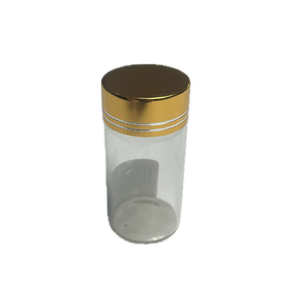 Imagen de Souvenir Frasco Vidrio 6 x 3 cm. Tapa Dorada