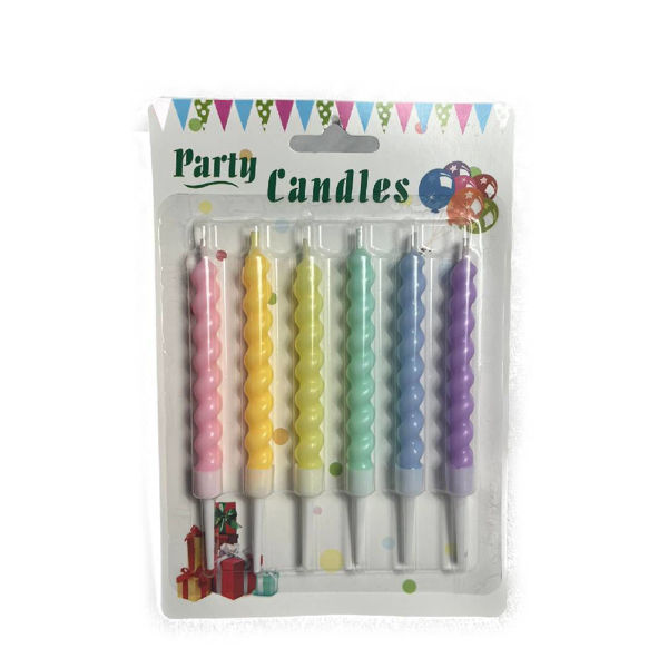 Imagen de Vela Torneada Pastel x 6