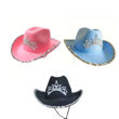 Imagen de Gorro Cowboy Fieltro Rosa con Lentejuelas y Tiara