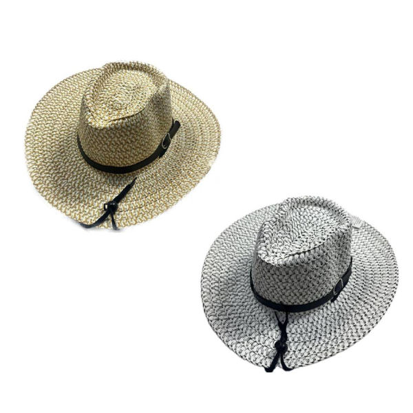 Imagen de Gorro Cowboy Rafia con Cinta con Hebilla