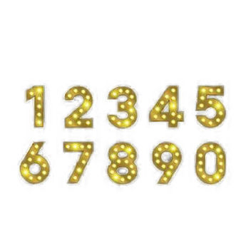 Imagen de Adorno Número 16 cm. con Luces Led