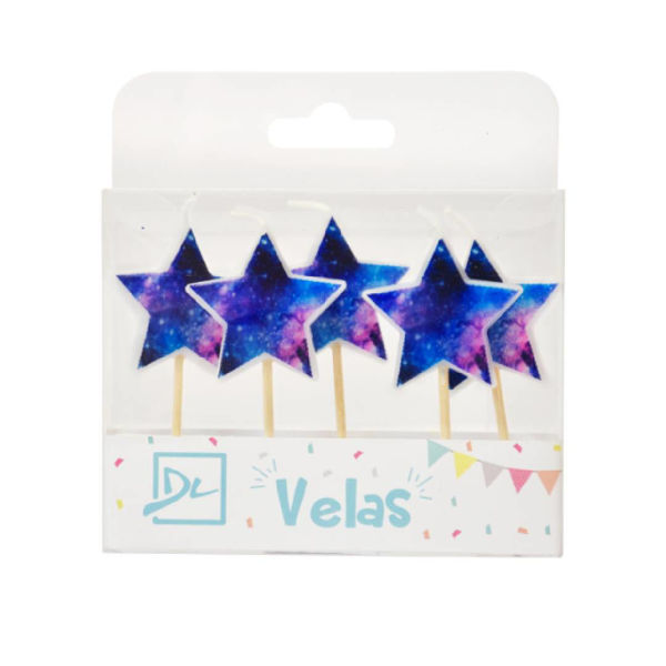 Imagen de Vela Estrella Decorado Espacio x 5