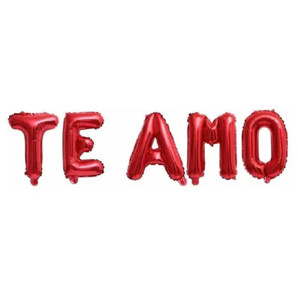 Imagen de Set Globos Metalizados Frase Te Amo