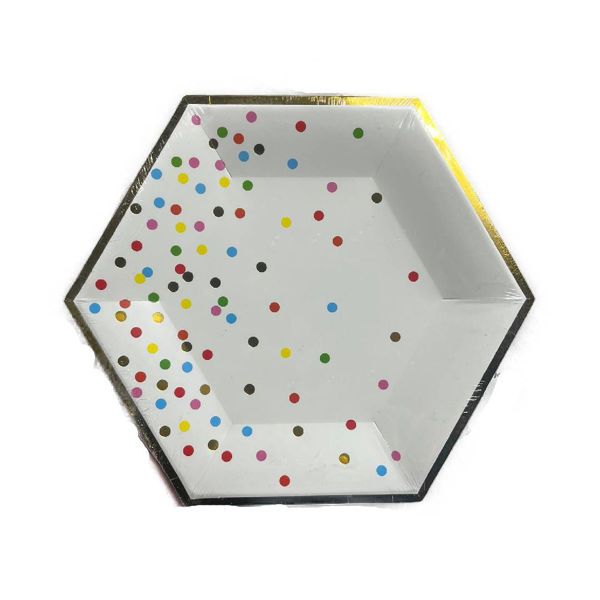 Imagen de Plato Polipapel Hexagonal Impreso x 10