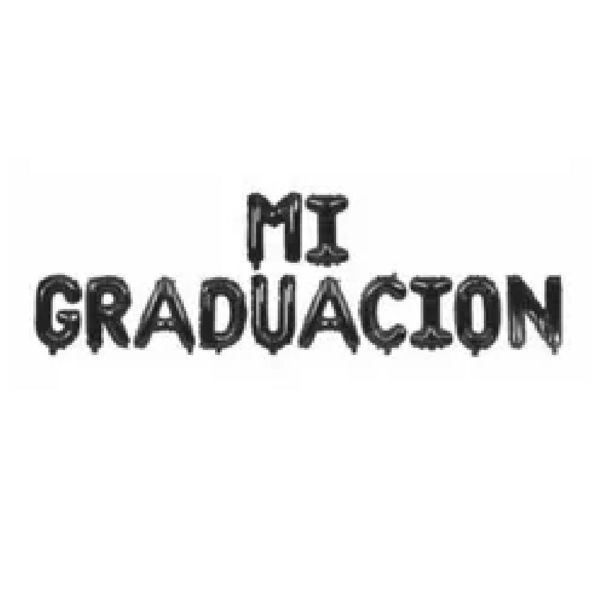 Imagen de Set Globos Metalizados Frase Mi Graduacion 17"