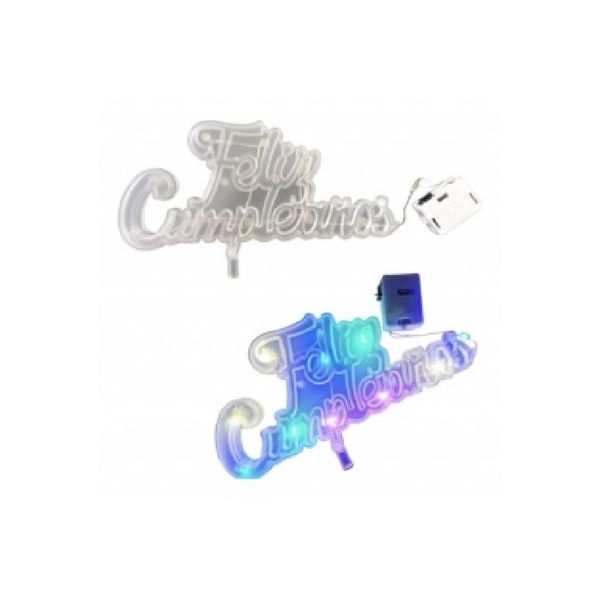 Imagen de Pincho Placa Feliz Cumpleaños con Luz