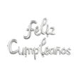 Imagen de Set Globos Metalizados Frase Feliz Cumpleaños Cursiva Quique
