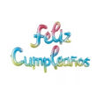 Imagen de Set Globos Metalizados Frase Feliz Cumpleaños Cursiva