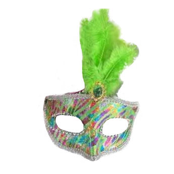 Imagen de Antifaz Rígido Multicolor con Plumas
