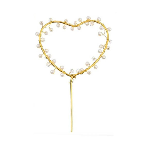 Imagen de Pincho Corazón Metal con Perlas