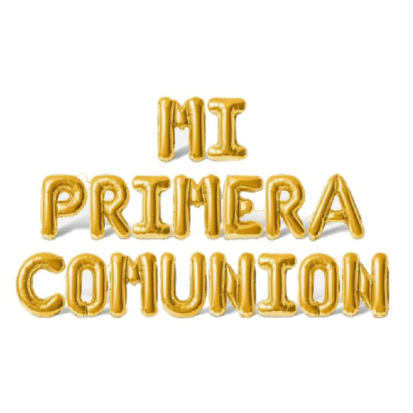 Imagen de Set Globos Frase Mi Primera Comunión 16" Sofia