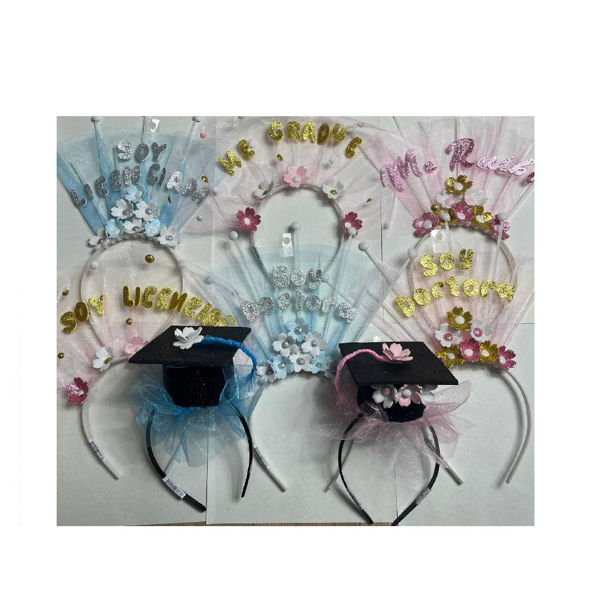 Imagen de Tiara Frase con Tul y Flores