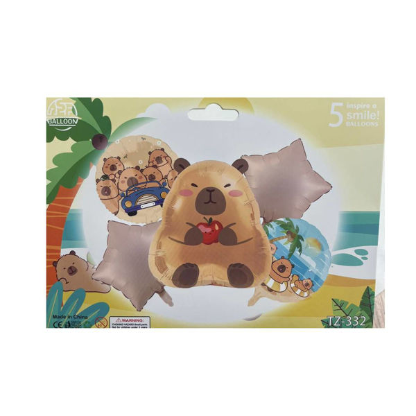 Imagen de Set 5 Globos Mylar Capibara