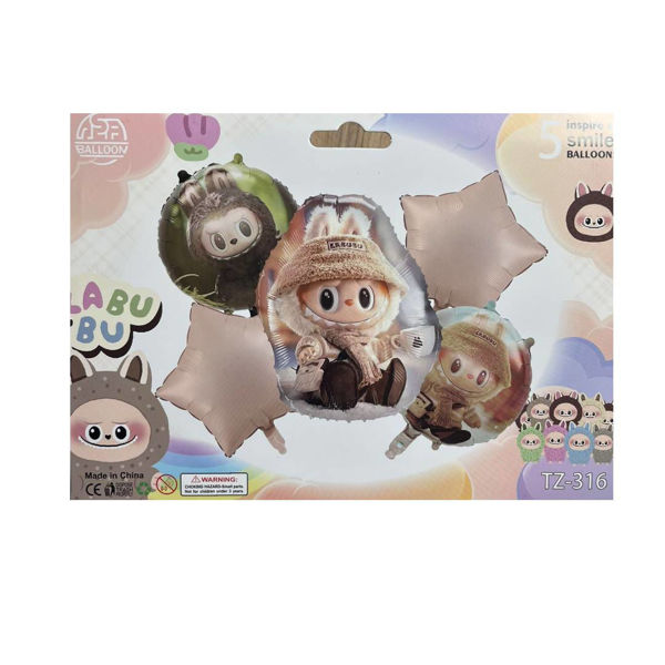Imagen de Set 5 Globos Mylar Labubu