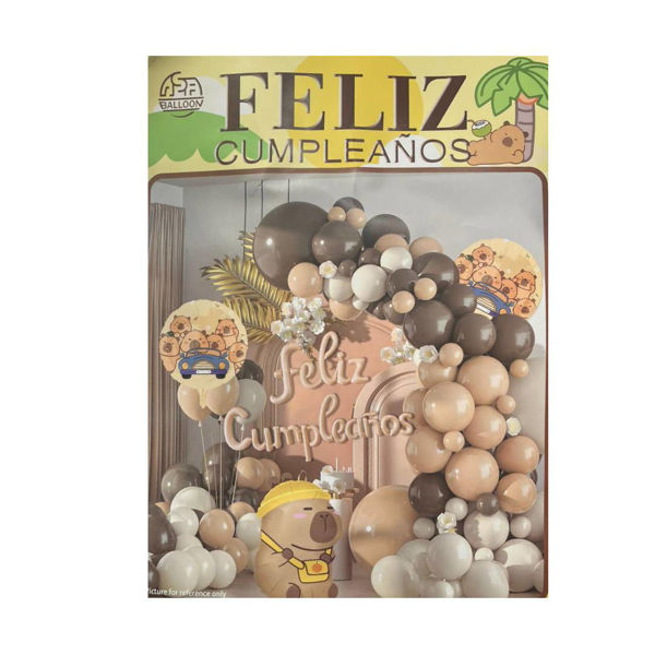 Imagen de Set  97 Globos Capibara Feliz Cumpleaños