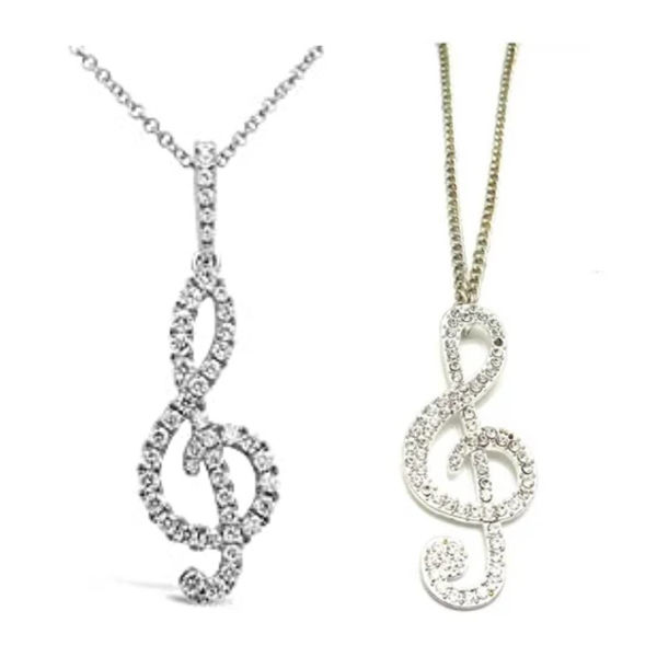 Imagen de Collar Cadena Clave Sol con Strass
