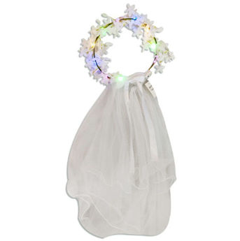 Imagen de Corona Flores con Velo y Luces