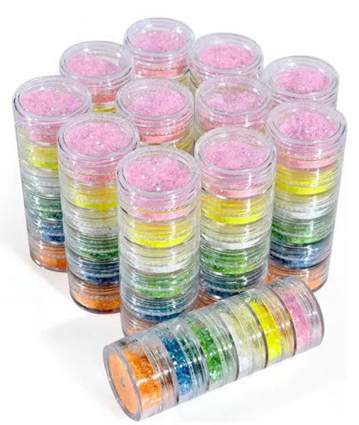 Imagen de Brillantina para Uñas Petaca Apilada 6 Colores Yuly