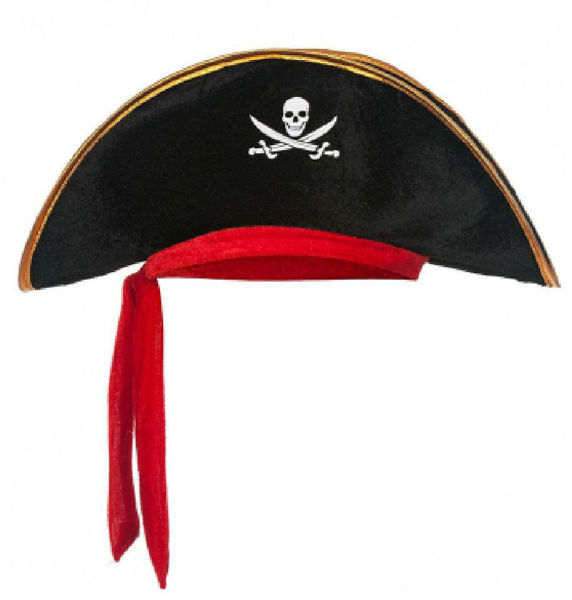 Imagen de Halloween Gorro Pirata Tela Cinta Roja