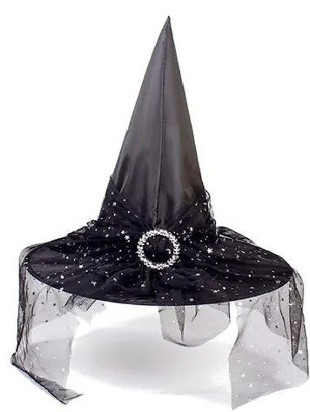 Imagen de Halloween Gorro Bruja con Hebilla y Brillitos