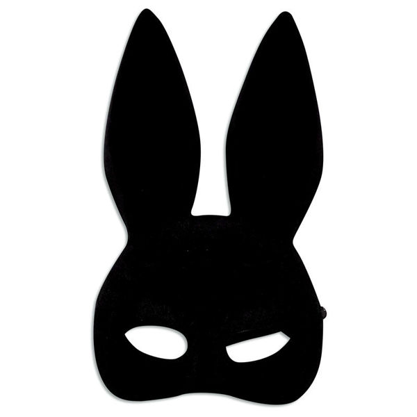 Imagen de Halloween Antifaz Conejo Negro Flockeado