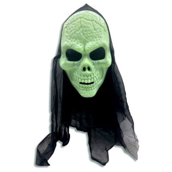 Imagen de Halloween Careta Calavera Verde con Capucha