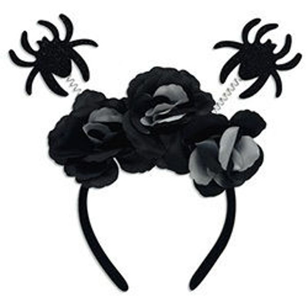 Imagen de Halloween Tiara Flores con Arañas