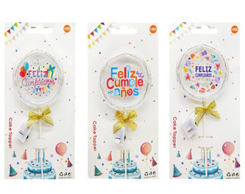 Imagen de Pincho Feliz Cumpleaños Estampado con Luz