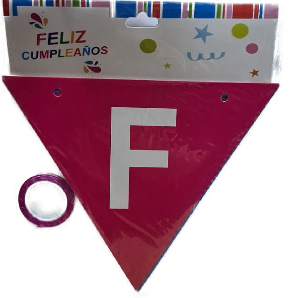 Imagen de Guirnalda Banderines Triángulos Feliz Cumpleaños Multicolor