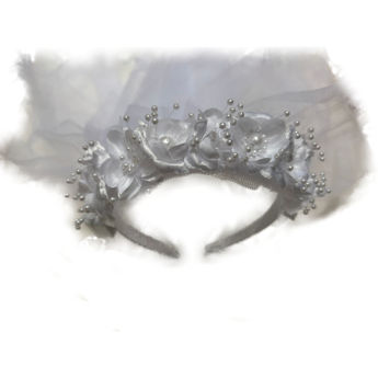 Imagen de Velo Novia Tiara Flores con Luces