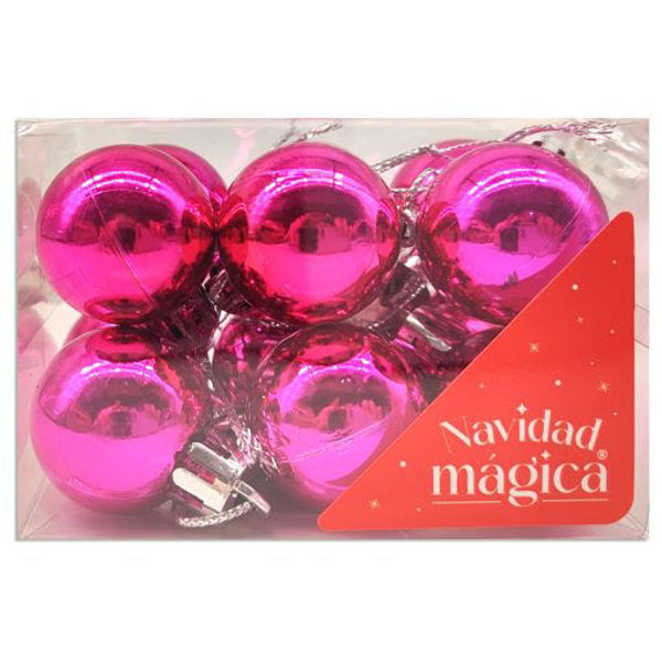 Imagen de Navidad Chirimbolo Metalizado Fucsia 3 cm x 12