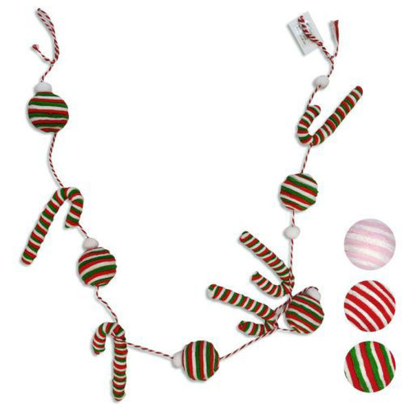 Imagen de Navidad Guirnalda Bastones y Esferas 110 cm