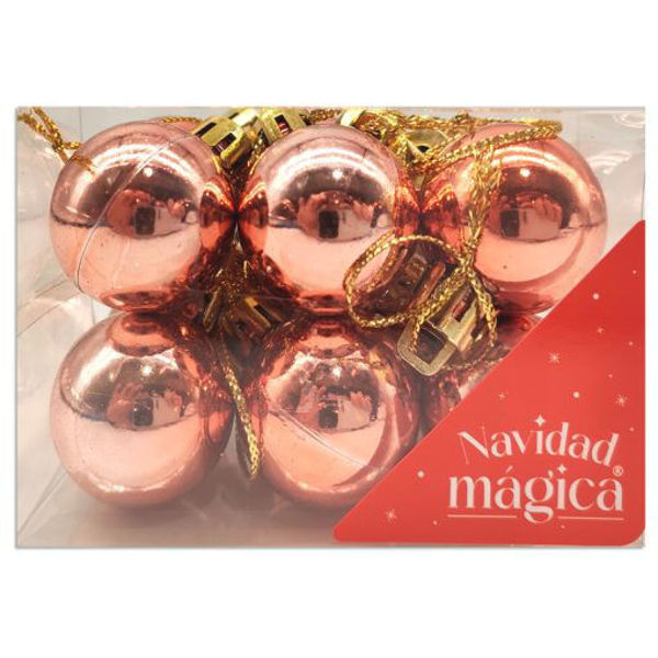 Imagen de Navidad Chirimbolo Metalizado Rosa Oro 3 cm x 12