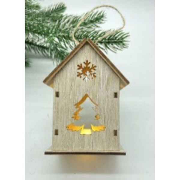 Imagen de Navidad Chirimbolo Casa con Luz 9 x 7 x 4,5 cm