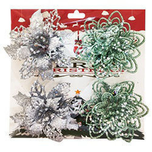 Imagen de Navidad Flor con Pinza 10 cm x 4