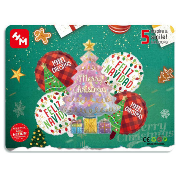 Imagen de Navidad Set 5 Globos Mylar