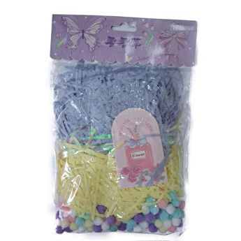 Imagen de Papel Picado en Tiras 2 Colores con Pompones