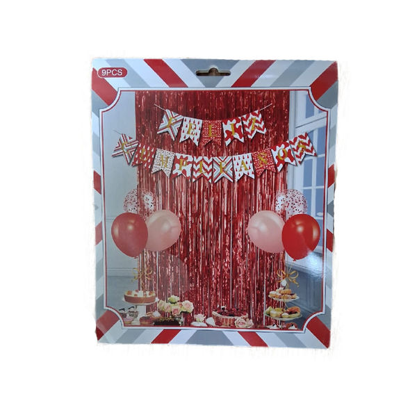 Imagen de Set 6 Globos, Cortina y Guirnalda Feliz Cumpleaños