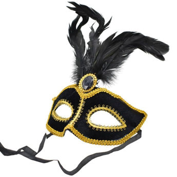 Imagen de Antifaz Terciopelo, Festón y Pluma