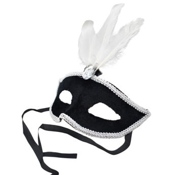 Imagen de Antifaz Rígido Lentejuelas con Festón