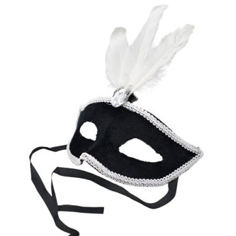 Imagen de Antifaz Terciopelo y Pluma