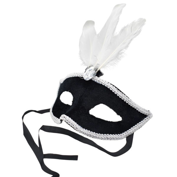 Imagen de Antifaz Terciopelo y Pluma