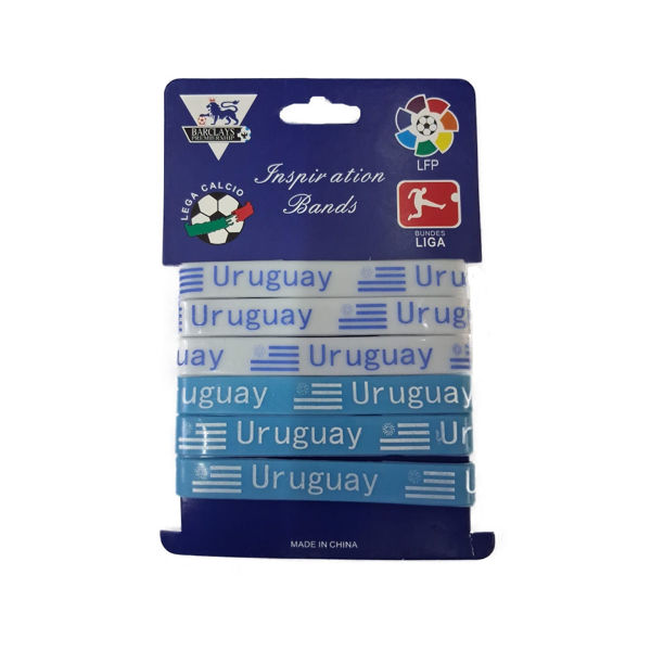 Imagen de Pulsera Silicona Uruguay x 6