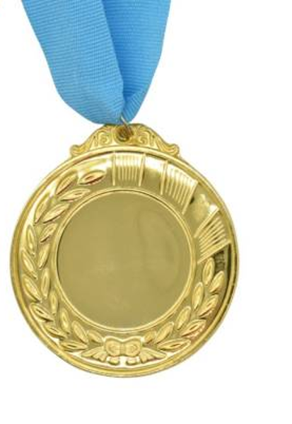 Imagen de Medalla Futbol Metal con Cinta Celeste