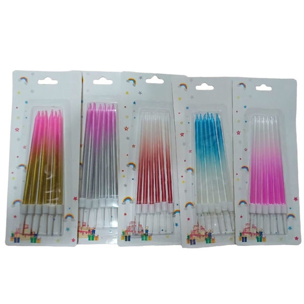 Imagen de Vela Finita Degradé Bicolor x 6